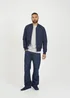 Brave Soul Navy Collarless Bomber Zip-Up Jacket - M Image 4