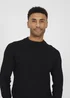 Brave Soul Black Long Sleeve Ribbed Raglan Jumper - Large Image 3
