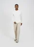 Brave Soul White Long Sleeve Ribbed Raglan Jumper - Extra Large Image 4