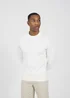 Brave Soul White Long Sleeve Ribbed Raglan Jumper - Extra Large Image 1