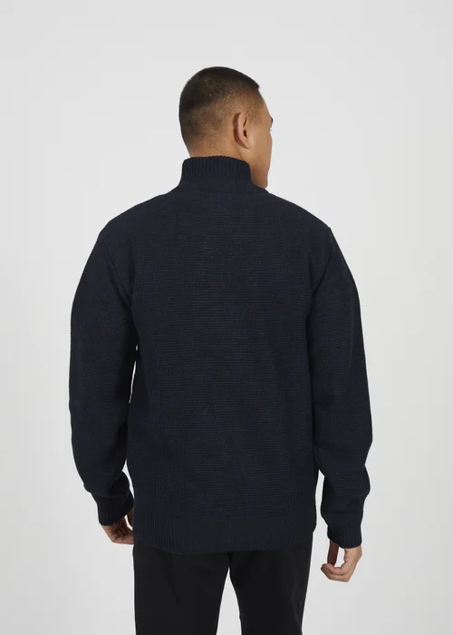 Brave Soul Navy Funnel Neck Jumper with Fleece Lining - Extra Large Image 2