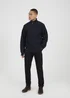 Brave Soul Navy Funnel Neck Jumper with Fleece Lining - Extra Large Image 4