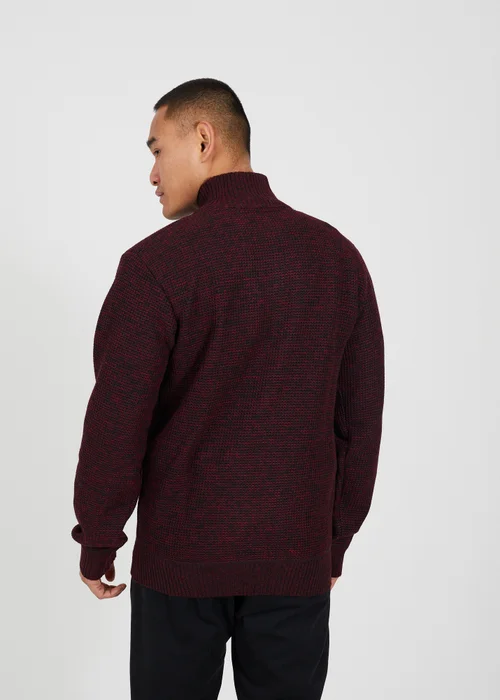 Brave Soul Burgundy Funnel Neck Jumper with Fleece Lining - 3XL Image 2