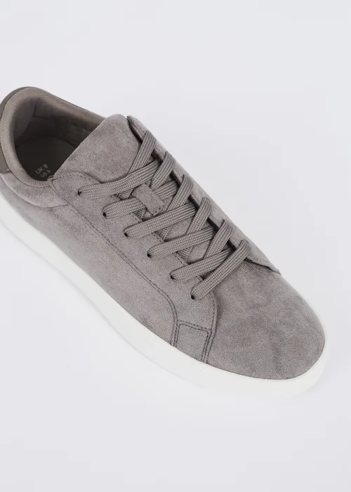 Brave Soul Grey Faux Suede Trainers with Contrast Sole - Size 7 Image 3