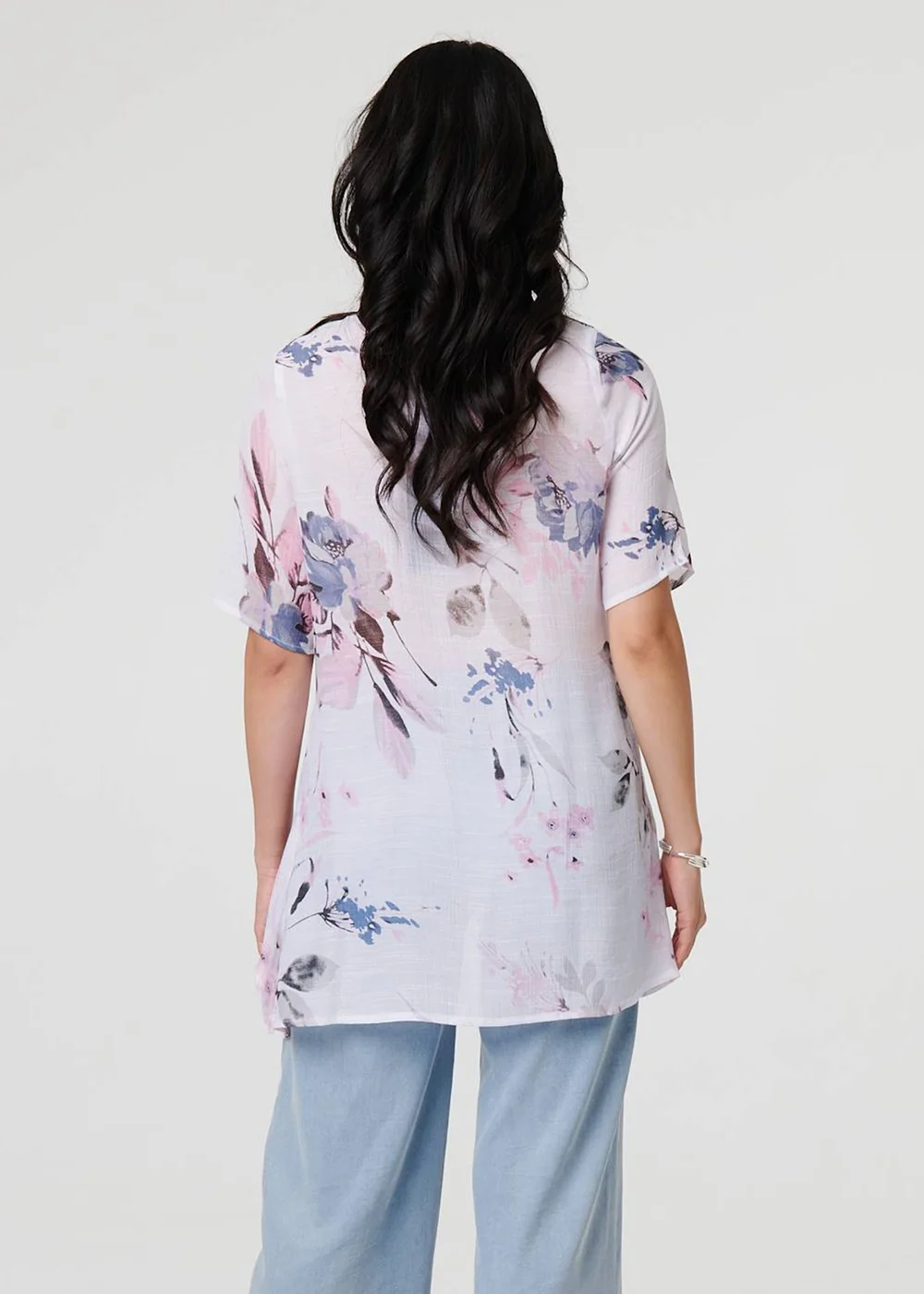 Izabel London Pink Floral Layered Relaxed Fit Blouse - 18 Image 2
