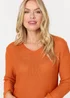 Izabel London Orange Mesh Texture 3/4 Sleeve Relaxed Top - 8-10 Image 3