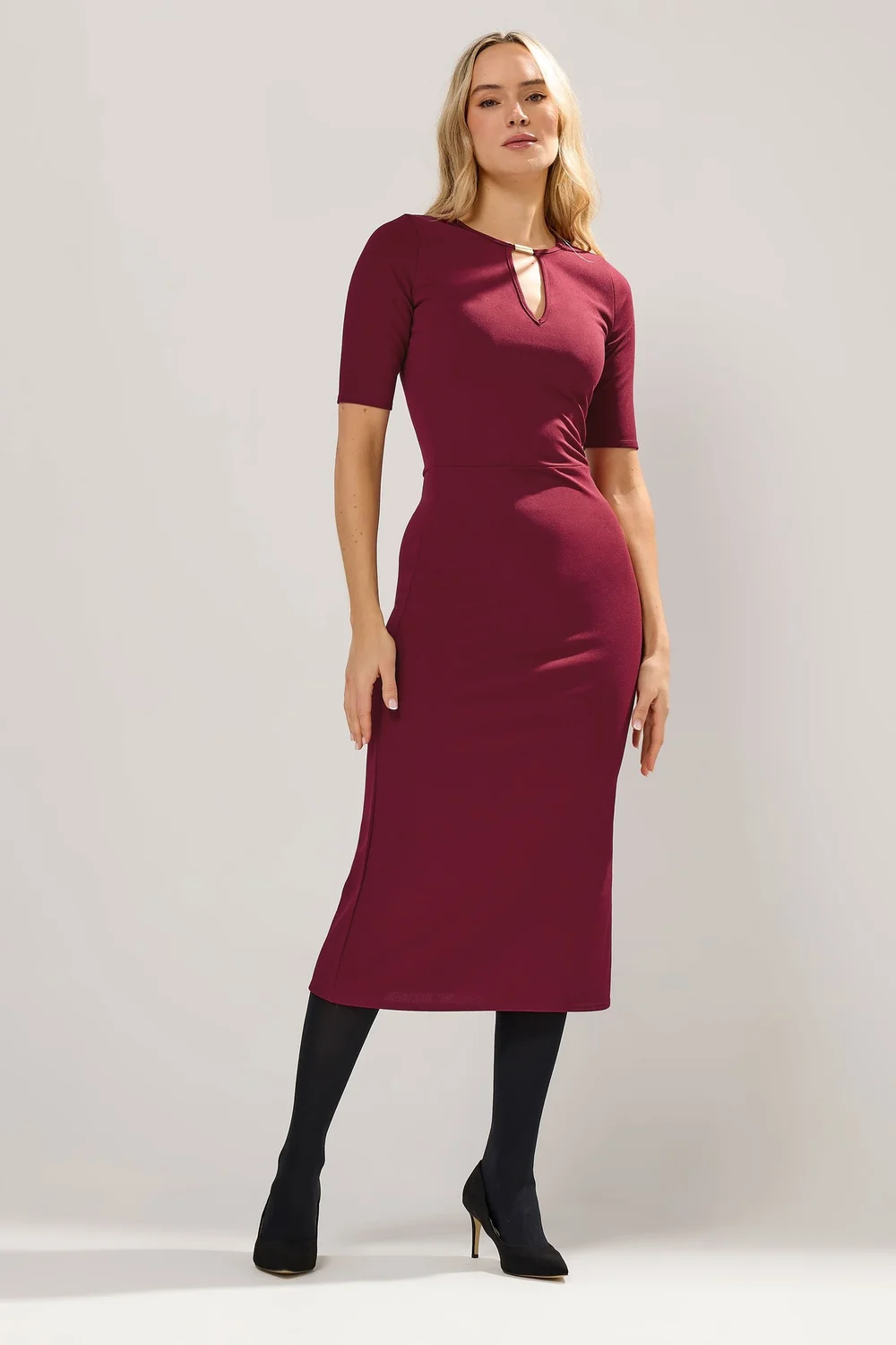 Long Tall Sally Red Keyhole Midi Dress - 20 Image 1