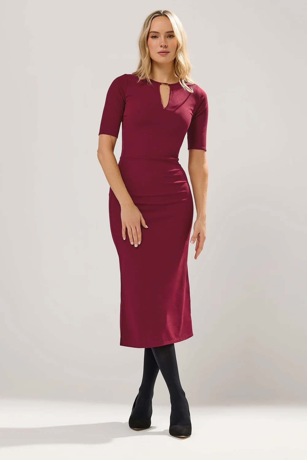 Long Tall Sally Red Keyhole Midi Dress - 20 Image 2