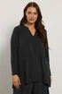 Evans Curve Black Chiffon Hem Blouse - Size 20 Clothing Image 1
