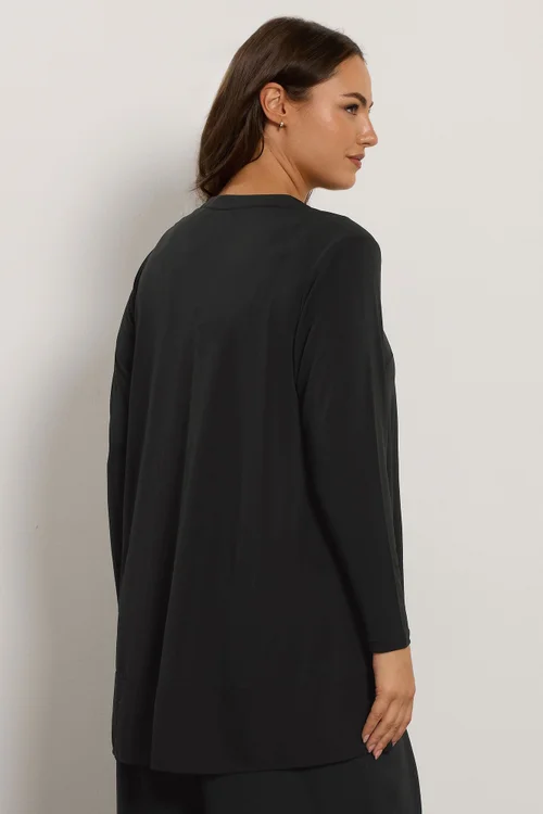 Evans Curve Black Chiffon Hem Blouse - Size 20 Clothing Image 3