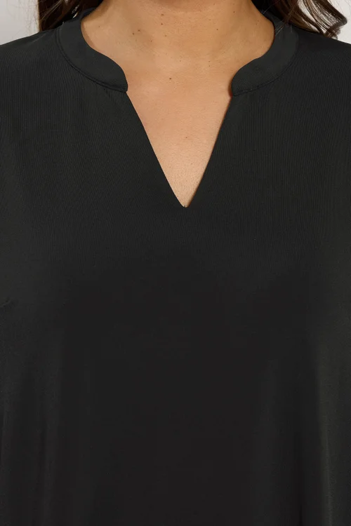 Evans Curve Black Chiffon Hem Blouse - Size 20 Clothing Image 4