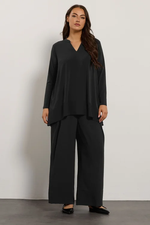 Evans Curve Black Chiffon Hem Blouse - Size 20 Clothing Image 2