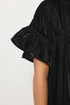 PixieGirl Petite Black Velvet Frill Smock Mini Dress - 14 Image 4