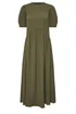 PixieGirl Petite Olive Green Textured Midi Dress - 6 Image 5