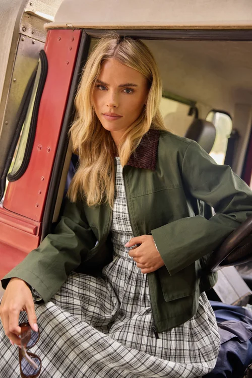 PixieGirl Petite Green Cord Collar Barn Jacket - 12 Image 1