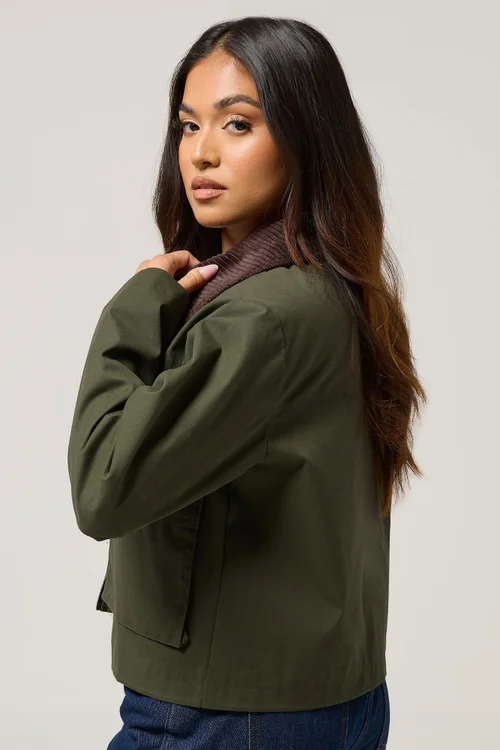 PixieGirl Petite Green Cord Collar Barn Jacket - 12 Image 4