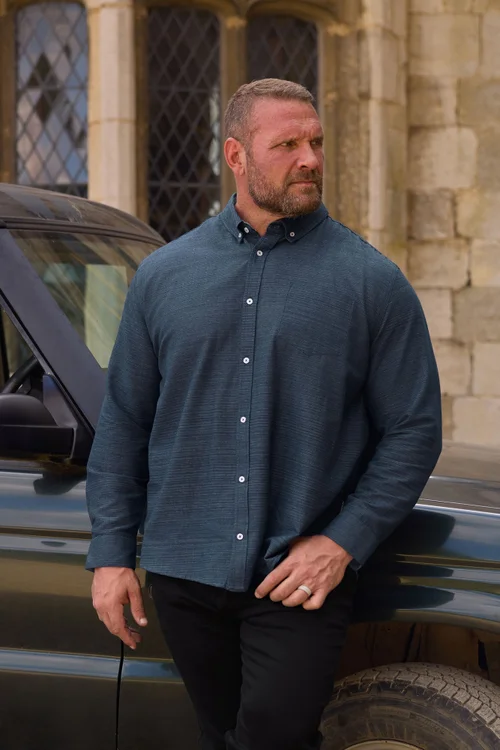 BadRhino Navy Blue Long Sleeve Slub Shirt - XXL Image 1