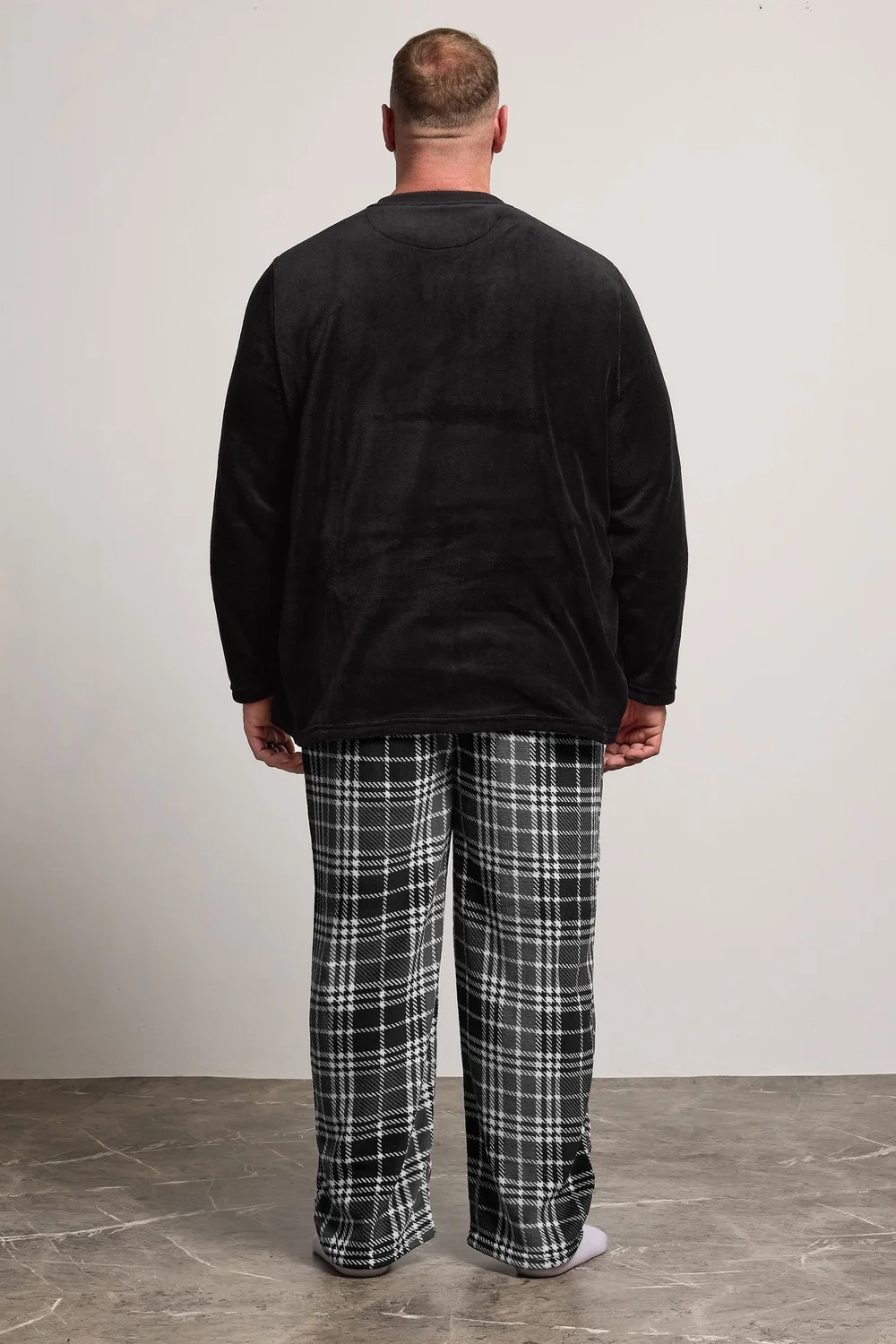 BadRhino Black Check Fleece Lounge Set - XXL Image 2