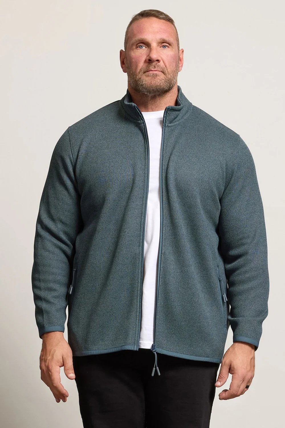 BadRhino Zip Through Textured Fleece Jacket - 5-6XL Image 1