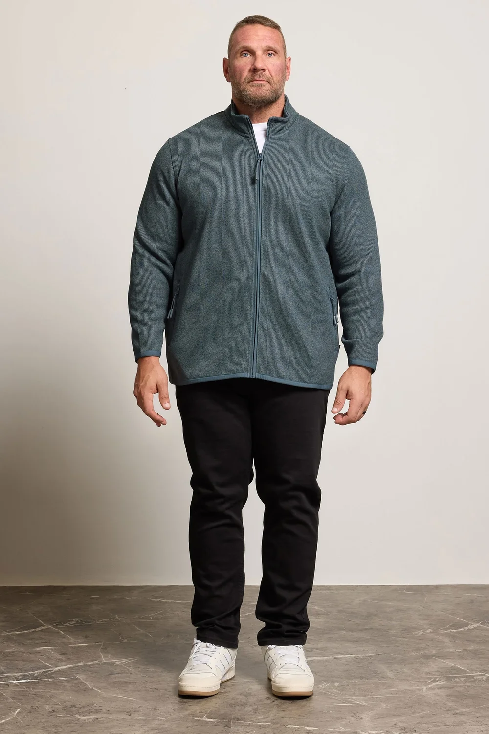 BadRhino Zip Through Textured Fleece Jacket - 5-6XL Image 2