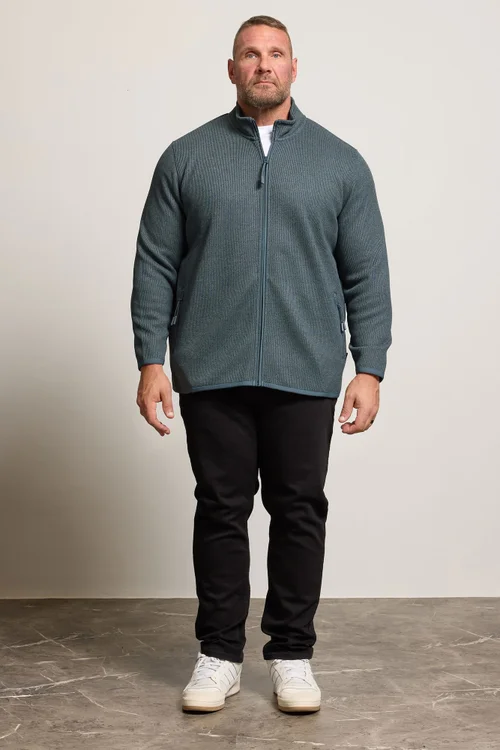 BadRhino Zip Through Textured Fleece Jacket - 5-6XL Image 2