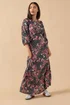 PixieGirl Petite Black Spot & Floral Print Maxi Dress - 16 Image 2