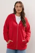 Yours Curve Red Zip Up Hoodie - Size 30-32 Clothing Image 2