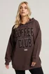 Yours Curve Brown 'Coffee Club' Slogan Hoodie - Size 16 Image 2
