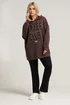 Yours Curve Brown 'Coffee Club' Slogan Hoodie - Size 16 Image 3