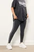 Yours Curve Grey Acid Wash Side Stripe Leggings - 16 Image 1