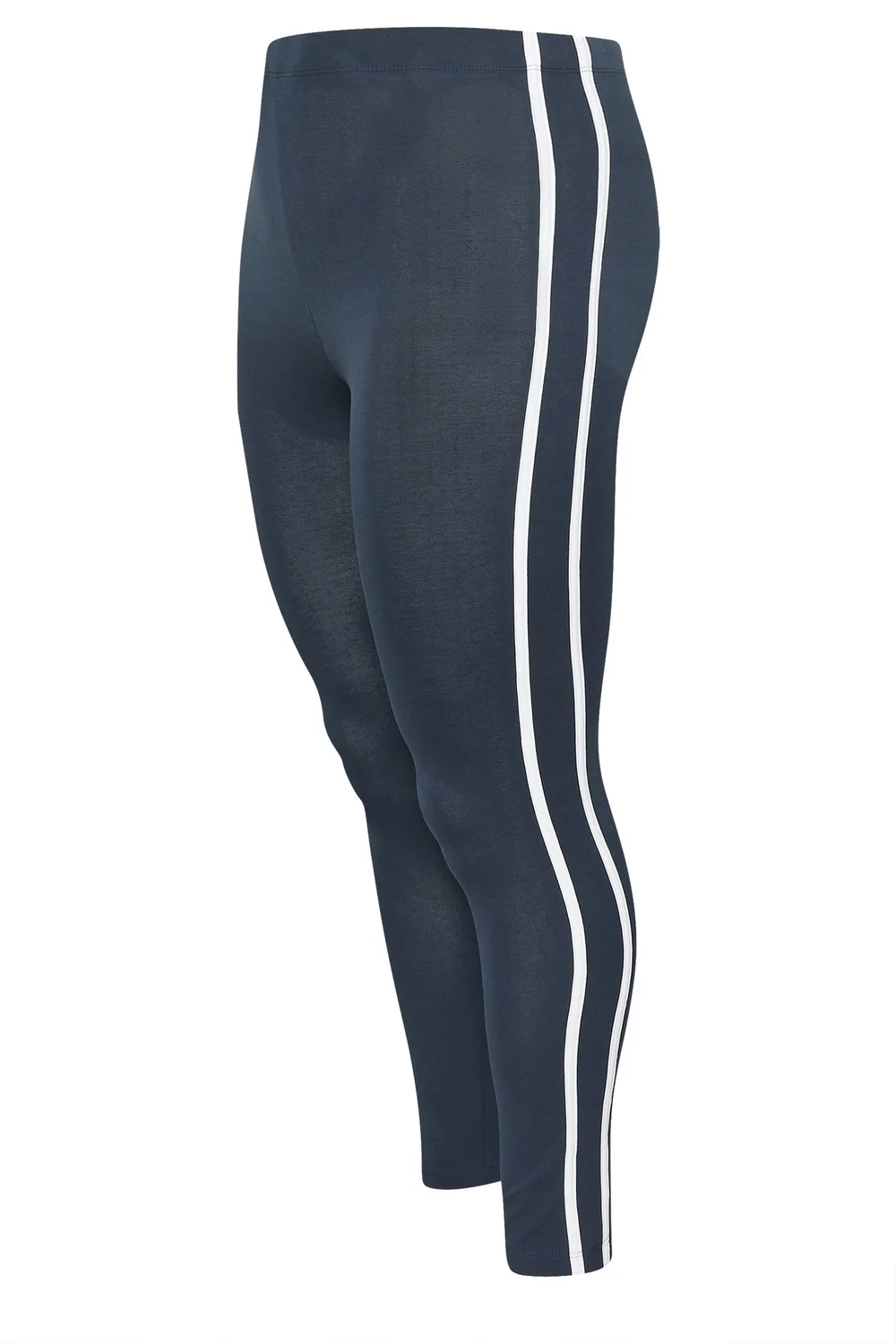 Yours Curve Navy Blue Side Stripe Leggings - 20 Image 5