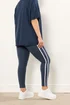 Yours Curve Navy Blue Side Stripe Leggings - 20 Image 3