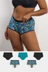 Yours 5 Pack Teal Green Snake Print Full Briefs - 38-40 Image 1
