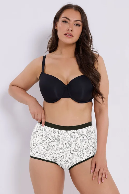 Yours 5 Pack Black Perfume Bottle Print Shorts - 34-36 Image 3