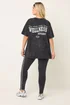 Yours Curve Black 'Wellness Studio' T-Shirt - Size 26-28 Image 4