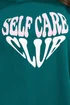 Yours Curve Green 'Self Care' Slogan T-Shirt - Size 26-28 Clothing Image 5