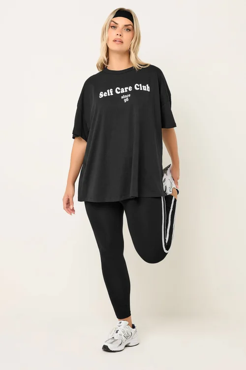 Yours Curve 'Self Care Club' T-Shirt - Size 22-24 Image 3