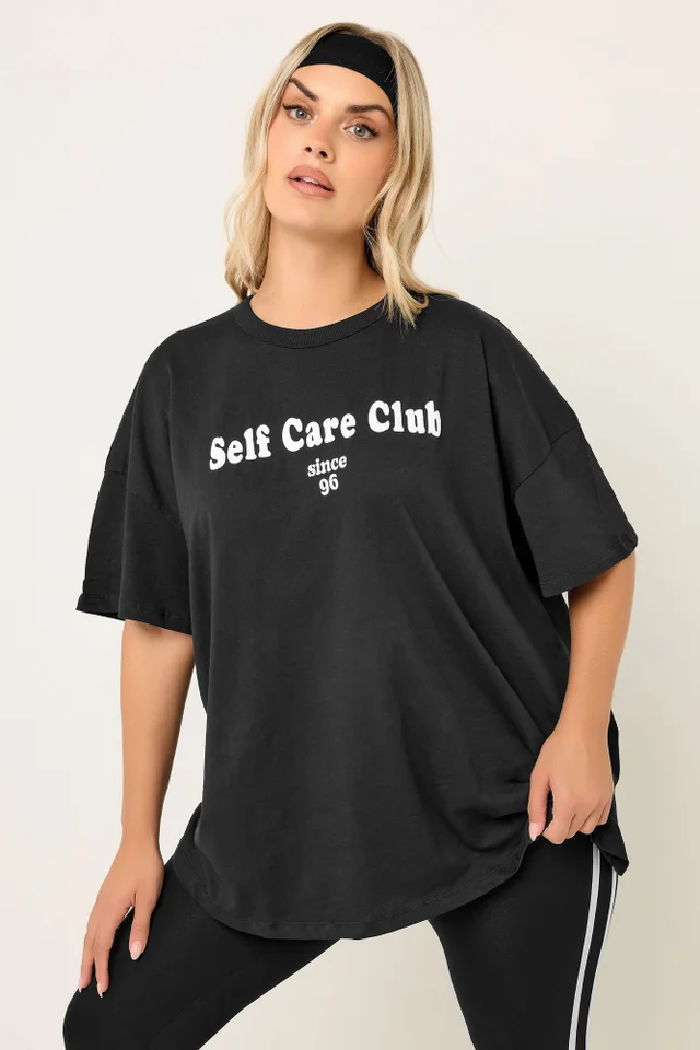 Yours Curve 'Self Care Club' T-Shirt