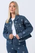 Yours Limited Curve Indigo Blue Bow Embroidered Denim Jacket - 18 Image 1