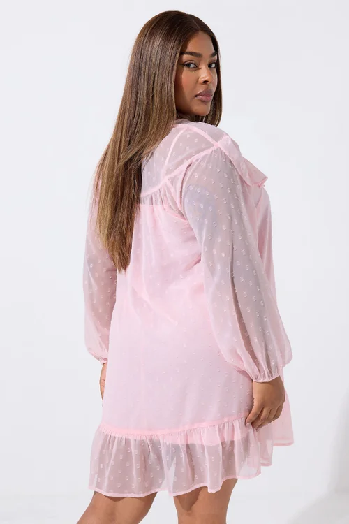 Yours Limited Pink Dobby Smock Dress - 18 Image 3