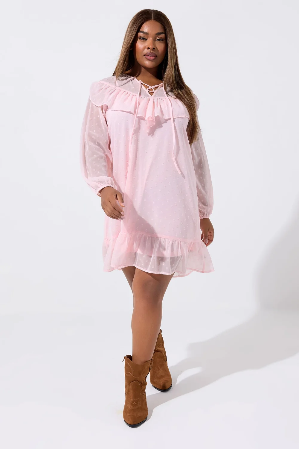 Yours Limited Pink Dobby Smock Dress - 18 Image 2