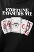 Yours Limited Black 'Fortune Favours Me' Slogan T-Shirt - Size 20 Clothing Image 4