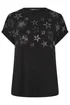 Yours Curve Black Star Stud Embellished T-Shirt - Size 20 Clothing Image 2