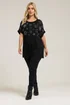 Yours Curve Black Star Stud Embellished T-Shirt - Size 20 Clothing Image 3