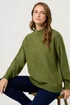 M&Co Green Funnel Neck Balloon Sleeve Jumper - Size 18-20 Image 1