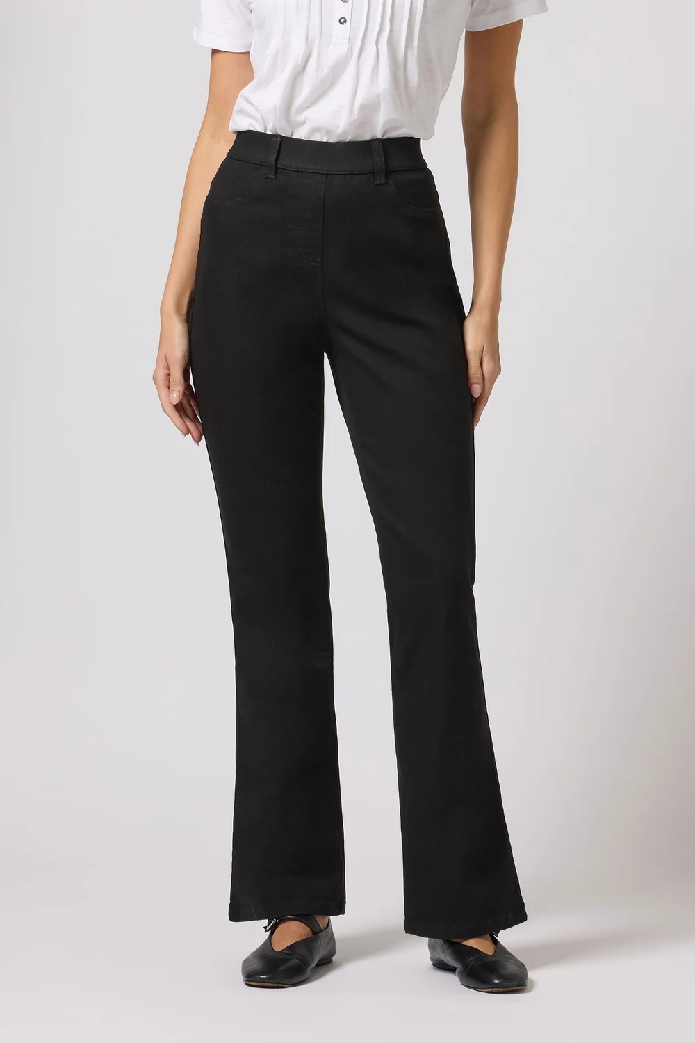 M&Co Black Bootcut Jeggings - 18/L31 Image 1