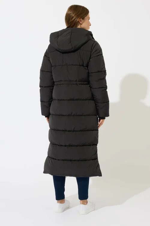M&Co Black Padded Maxi Coat - 12 Image 4