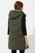 M&Co Khaki Green Borg Lined Hooded Gilet - 16 Image 4