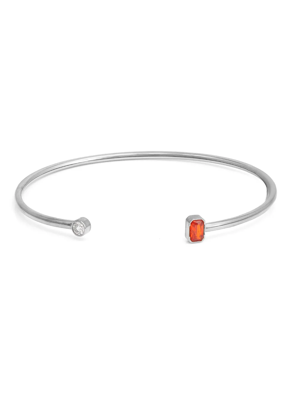 Say It With Silver January Garnet Birthstone Bangle - March Image 1