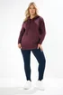 Yours Curve Burgundy Red Knitted Hoodie - Size 22-24 Image 2